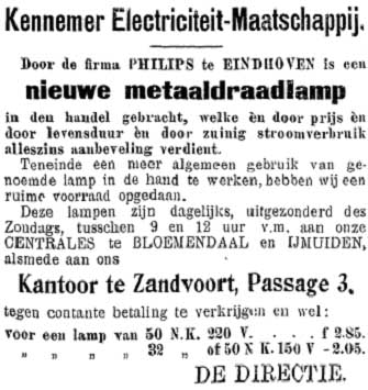 Advertentie Zandvoortsche Courant 1908